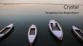  Presentation with india ganges - Audience pleasing presentation design consisting of ganges river varanasi india backdrop and a light gray colored foreground