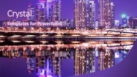  Presentation with apartment buildings - Cool new PPT theme with gangnam district seoul south korea backdrop and a violet colored foreground