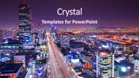  Presentation with korea - PPT theme featuring gangnam district seoul south korea background and a wine colored foreground