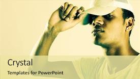  Presentation with african american talent show - Colorful presentation theme enhanced with gangsta - handsome african-american male model shot backdrop and a  colored foreground