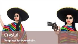  Presentation with mexican - PPT theme enhanced with gangsta - mexican woman in funny concept background and a  colored foreground