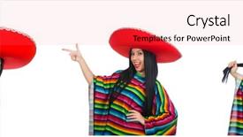  Presentation with mexican - Slide deck with gangsta - mexican woman in funny concept background and a  colored foreground