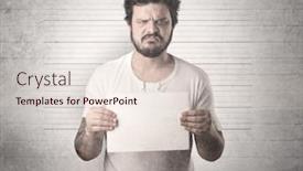  Presentation with gangster - Beautiful theme featuring gangster in front of a wall with table on his hand backdrop and a lemonade colored foreground