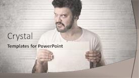  Presentation with gangster - Amazing slide deck having gangster in front of a wall with table on his hand backdrop and a lemonade colored foreground