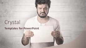  Presentation with gangster - Slide set enhanced with gangster in front of a wall with table on his hand background and a lemonade colored foreground