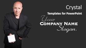  Presentation with gangster - Colorful theme enhanced with gangster-looking-man-slipping backdrop and a dark gray colored foreground