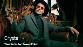  Presentation with gangster - PPT layouts enhanced with gangster-man-mafia-handsome-mature background and a forest green colored foreground