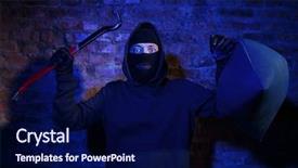  Presentation with gangster - Audience pleasing slides consisting of gangster with master key bag backdrop and a navy blue colored foreground