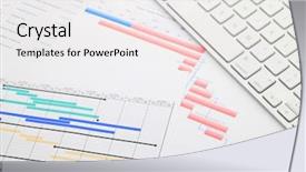  Presentation with timeline - Beautiful PPT layouts featuring gantt chart and keyboard backdrop and a white colored foreground