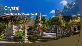  Presentation with bali temple - PPT theme featuring ganung-kawi-temple-in-bali background and a teal colored foreground