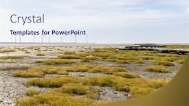  Presentation with wetlands - Presentation theme enhanced with gaomei-wetlands-in-taichung background and a sky blue colored foreground