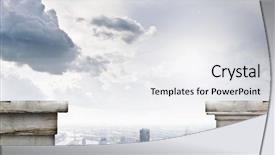  Presentation with gap - Beautiful PPT theme featuring gap in bridge against city backdrop and a white colored foreground