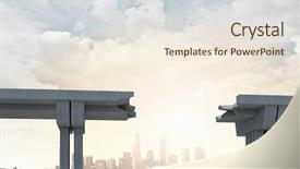  Presentation with gap - Amazing theme having gap in the concrete bridge backdrop and a sky blue colored foreground