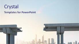  Presentation with danger - Beautiful slides featuring gap in the concrete bridge backdrop and a sky blue colored foreground