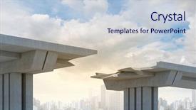  Presentation with broken bridge - Slides featuring gap in the concrete bridge background and a lemonade colored foreground