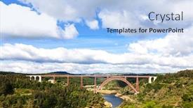  Presentation with france - Colorful presentation theme enhanced with garabit-viaduct-cantal-department-auvergne backdrop and a light blue colored foreground