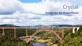  Presentation with fire department drone - Beautiful theme featuring garabit viaduct cantal department auvergne backdrop and a sky blue colored foreground