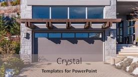  Presentation with vancouver - PPT theme with garage-door-in-luxury-house background and a mint green colored foreground