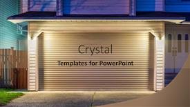  Presentation with luxury house - PPT layouts consisting of garage-door-in-luxury-house background and a coral colored foreground