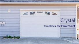  Presentation with luxury house - Beautiful PPT layouts featuring garage-door-in-luxury-house backdrop and a sky blue colored foreground