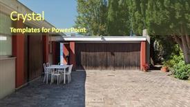  Presentation with old house - Amazing PPT layouts having garage of an old house backdrop and a  colored foreground