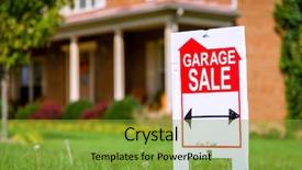  Presentation with yard sign - Slide set featuring garage sale sign background and a gold colored foreground