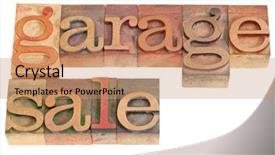  Presentation with yard sale - PPT layouts consisting of garage sale words in vintage background and a coral colored foreground