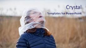  Presentation with earth pollution - PPT layouts with earth garbage - human's head wrapped in plasctic background and a sky blue colored foreground