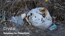  Presentation with pollution - Cool new PPT theme with garbage-and-pollution-along backdrop and a gray colored foreground