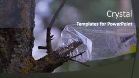  Presentation with plastic bottle pollution - Cool new slides with garbage-and-pollution-plastic-bottle backdrop and a gray colored foreground