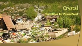  Presentation with garbage - Theme enhanced with garbage-and-wastes-at-spontaneous background and a tawny brown colored foreground