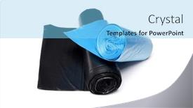  Presentation with bag - Presentation theme consisting of garbage-bag-trash-bag background and a light blue colored foreground