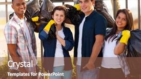  Presentation with garbage - Audience pleasing theme consisting of garbage bags after cleaning backdrop and a tawny brown colored foreground