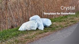  Presentation with roadside - Slide deck featuring garbage-bags-of-waste-left background and a violet colored foreground