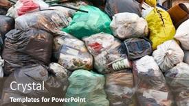  Presentation with garbage - PPT theme having garbage-bags-piled-up background and a tawny brown colored foreground