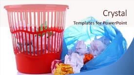  Presentation with bin - Cool new slide set with cyber attack concept word on backdrop and a dark gray colored foreground