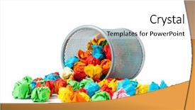  Presentation with bin - Audience pleasing PPT layouts consisting of garbage bin with paper waste isolated on white backdrop and a white colored foreground