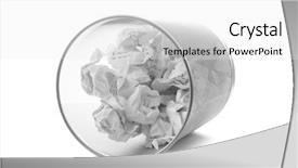  Presentation with waste - Audience pleasing slides consisting of garbage bin with paper waste isolated on white backdrop and a white colored foreground
