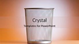  Presentation with bin - PPT layouts consisting of garbage bin with paper waste isolated on white background and a coral colored foreground