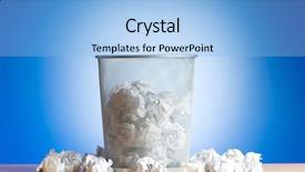  Presentation with bin - Theme consisting of garbage bin with paper waste background and a light blue colored foreground