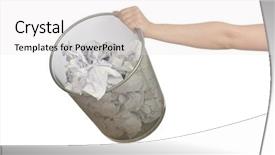  Presentation with bin - Colorful slide deck enhanced with garbage bin with paper backdrop and a white colored foreground