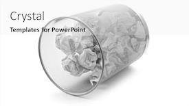  Presentation with bin - Presentation having garbage bin background and a white colored foreground