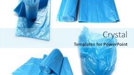 Presentation with garbage - PPT theme enhanced with garbage-blue-bag-trash-bag background and a arctic colored foreground