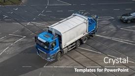 Presentation with garbage truck - Presentation enhanced with garbage-collection-truck-driving-through background and a gray colored foreground
