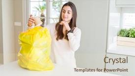  Presentation with container - Colorful theme enhanced with garbage from the rubbish backdrop and a soft green colored foreground