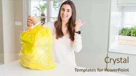  Presentation with bin - Presentation featuring garbage from the rubbish background and a lemonade colored foreground
