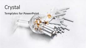  Presentation with mocktails and cocktail both - Slide set consisting of garbage gold - cigarette a cocktail of cigarettes background and a white colored foreground