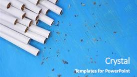  Presentation with blue gold - Amazing presentation theme having garbage gold - cigarette on a blue background backdrop and a teal colored foreground