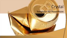  Presentation with brown sugar isolated on white - Amazing presentation theme having garbage gold - crumpled empty tin can isolated backdrop and a yellow colored foreground
