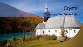  Presentation with church leadership - Presentation theme having garbage gold - flooded and abandoned church background and a teal colored foreground
